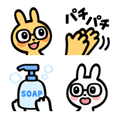 Rabbit wearing favorite glasses[Emoji2]