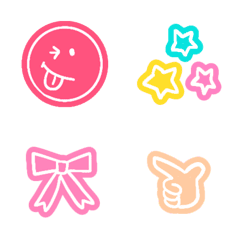 Neon cute emoji/