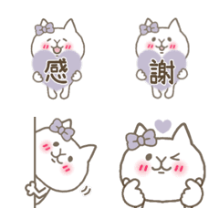 Fashionable & cute white cat daily life