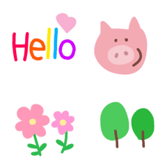 Colorful cute animal emoji