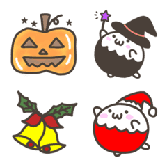 Marumochi Emoji Halloween and Christmas