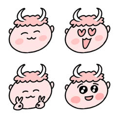 Cute red demon laughing