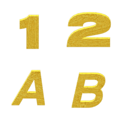 ตัวเลขและตัวอักษรสีทอง-อิโมจิ