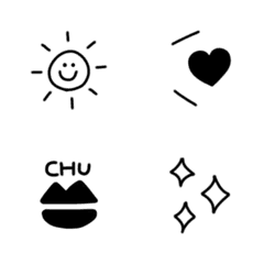 Monochrome line drawing emoji