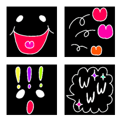 Cute black background Emoji