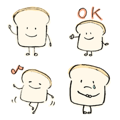 シンプルな白い食パンの絵文字