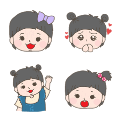 Blunt bangs girl 1 – LINE Emoji | LINE STORE