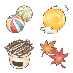 Japanese style autumn emoji
