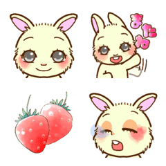Cute rabbit facial expression emoji