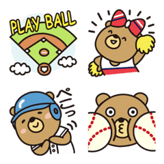 Emoji of bear which loves baseball