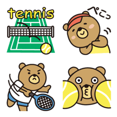 Emoji of bear which loves tennis