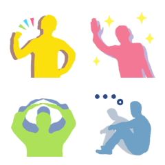 colorful silhouette Emoji (pictgram)