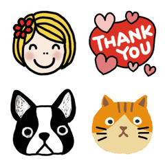 Smile girls/dog and cat Emoji