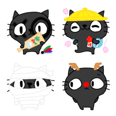 Pretty black cat Emoji vol.4