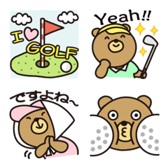 Emoji of bear which loves golf