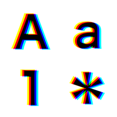 glitch emoji/black(alphanumeric)