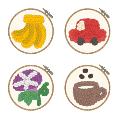 Embroidery style emoji