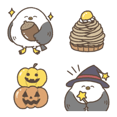 Round seagull emoji in autumn