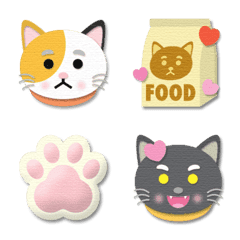 papercut art cat emoji