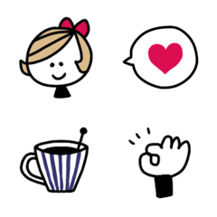 Red ribbon girl style  Emoji