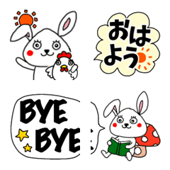 I LOVE Rabbit Greetings Emoji