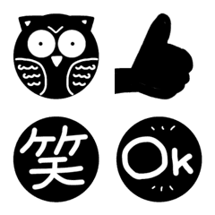 Traditional drawing monochrome Emoji