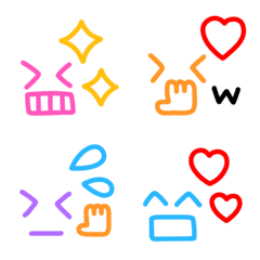 Colorful cute emoji set