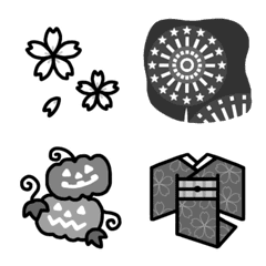 Simple emoji of the four seasons