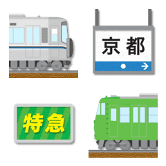 京都〜滋賀 シルバー/緑の電車と駅名標