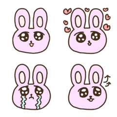 Rabbit emoji with sparkling eyes
