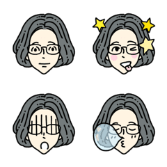 Various expressions of men with glasses