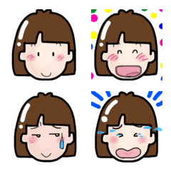 Girl emoji (ver.Bob hair)