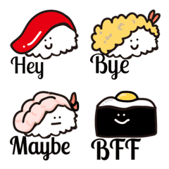 Emoji de sushi inglês simples e fofo