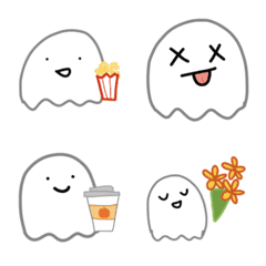 Ghost Emoji Cute Funny Face Halloween <3