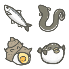 Emoji of fish and shellfish