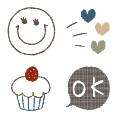 Brown smile and cute emoji