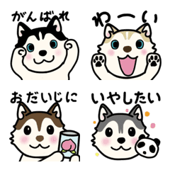 cute husky dogs@emoji2