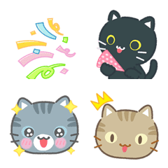 Three cat animation emoji