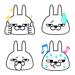 Moving rubbing rabbit emoji