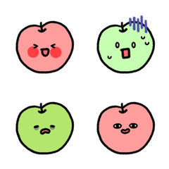 Cute Apple face Emoji