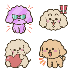 Emoji animado de poodle toy macio