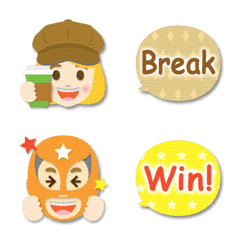 working person & english words emoji