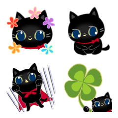 A kitten of a black cat emoji