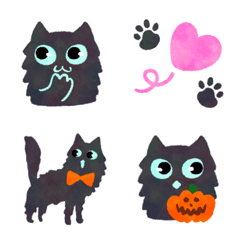 Fluffy black cat,halloween