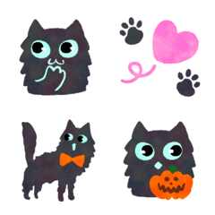 Fluffy black cat,halloween