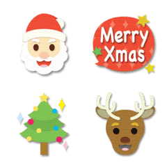 papercut art santa claus&christmas emoji