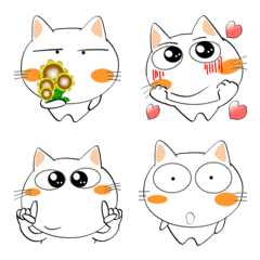 White cat Shiro-neko Emoji