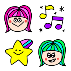 Girl and various emoji by miyuma