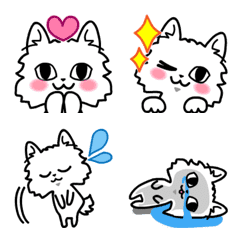 Movendo emoji!Gato piscando/gato branco