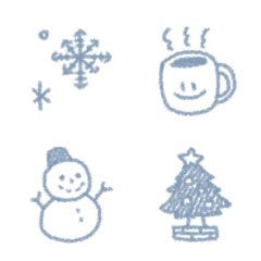 funny emoji of doodle.(winter)